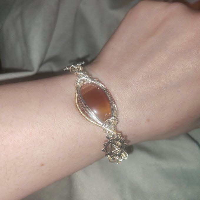 Bracelet torsade Cornaline , ✨ pierre de chaleur et de joie 