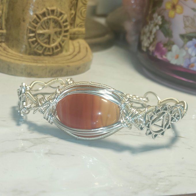 Bracelet torsade Cornaline , ✨ pierre de chaleur et de joie 