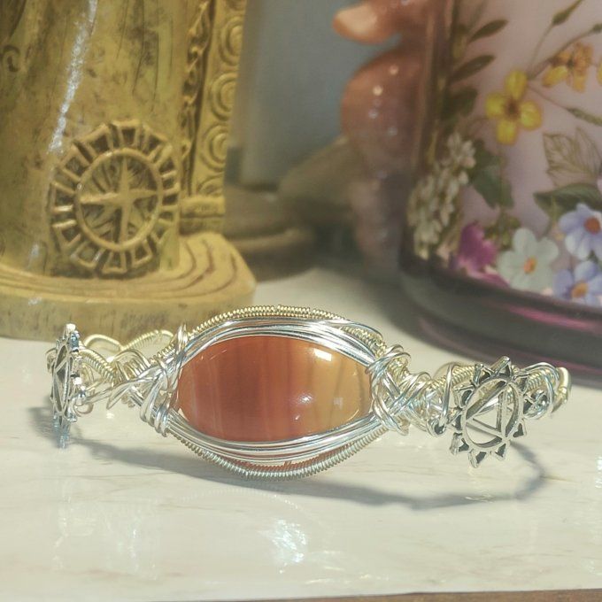 Bracelet torsade Cornaline , ✨ pierre de chaleur et de joie 