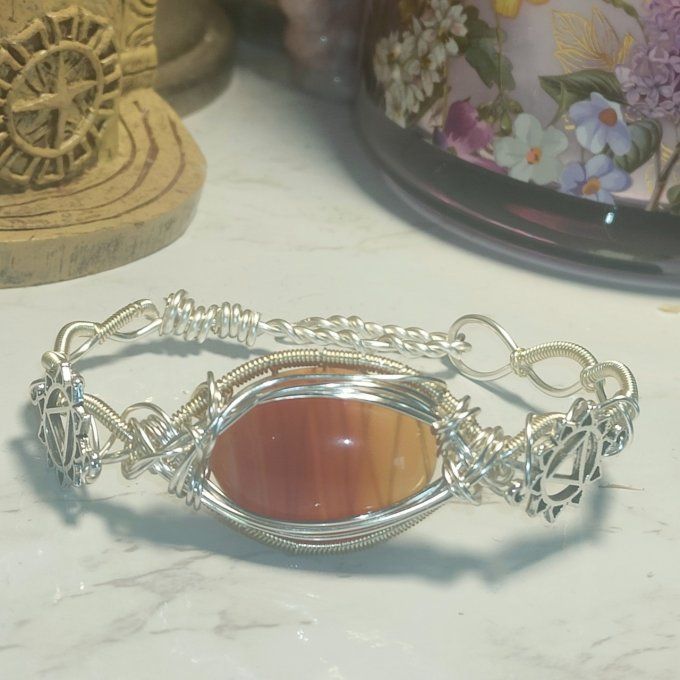 Bracelet torsade Cornaline , ✨ pierre de chaleur et de joie 