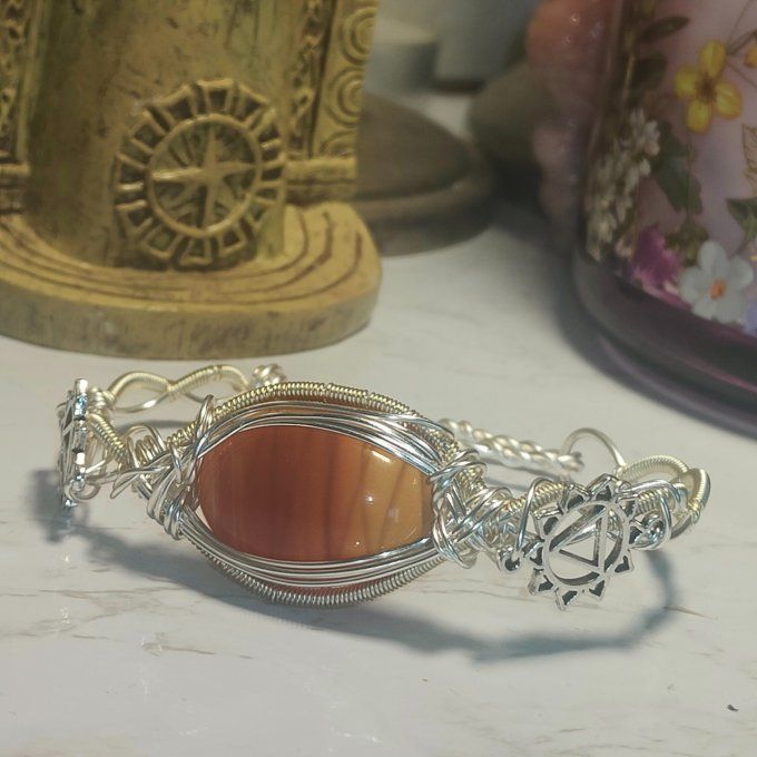 Bracelet torsade Cornaline , ✨ pierre de chaleur et de joie 