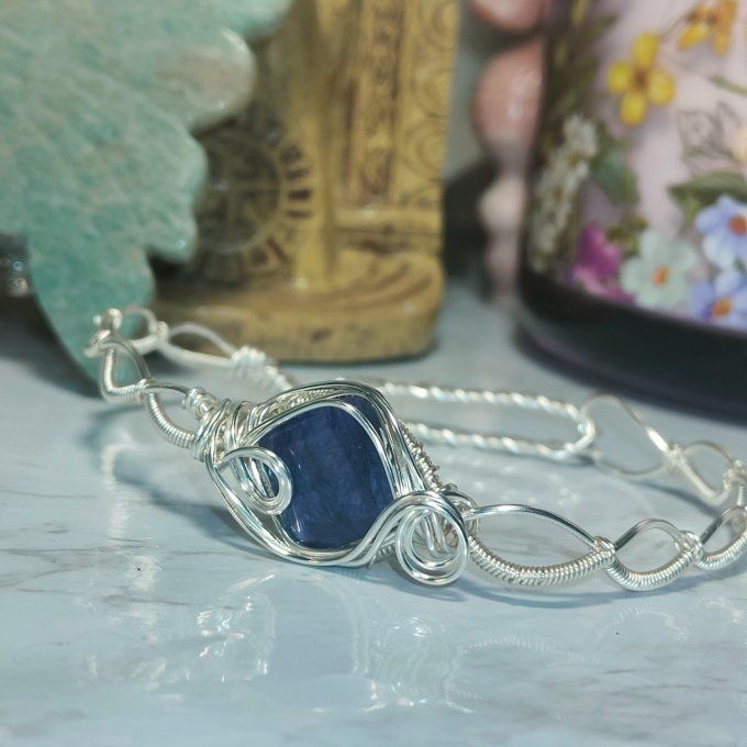 Bracelet torsade- Saphir  ✨ pierre des Oracles 