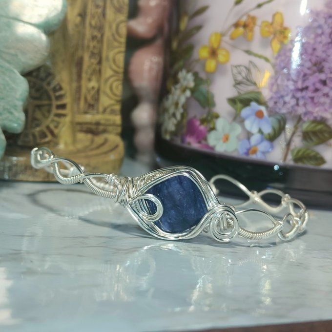 Bracelet torsade- Saphir  ✨ pierre des Oracles 