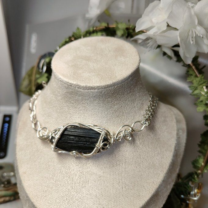 Collier Charms tourmaline Noire ✨promo✨ 