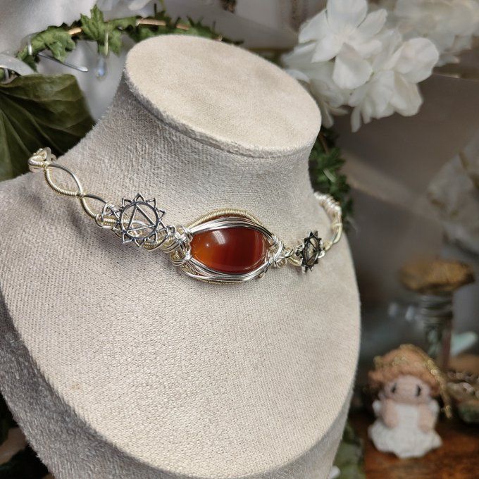 Bracelet torsade Cornaline , ✨ pierre de chaleur et de joie 