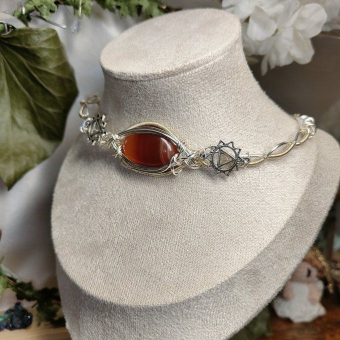 Bracelet torsade Cornaline , ✨ pierre de chaleur et de joie 
