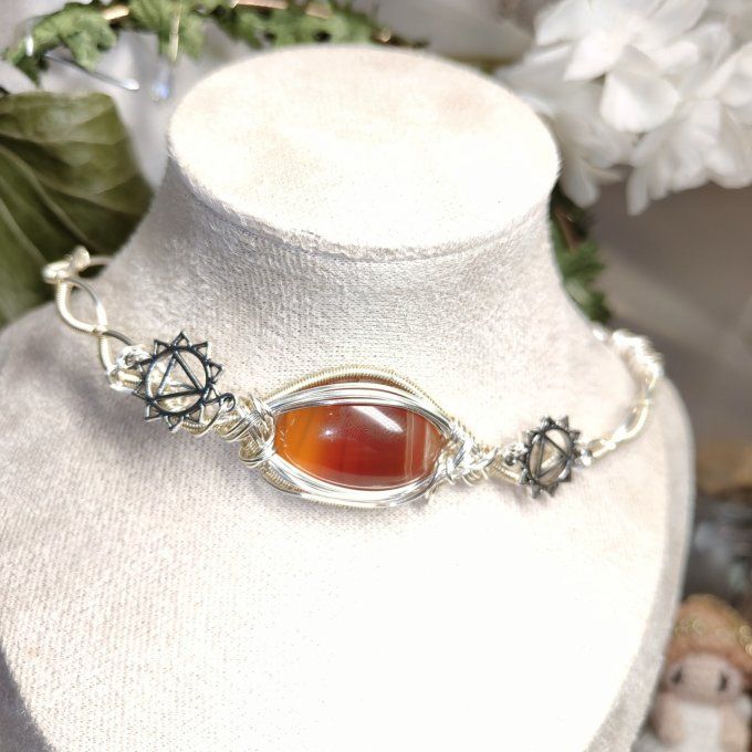 Bracelet torsade Cornaline , ✨ pierre de chaleur et de joie 