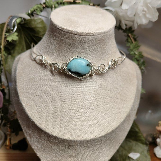 Collier Charms Hemimorphite :pierre des procrastinateurs