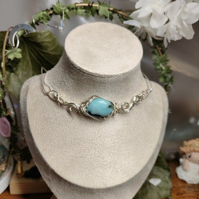 Collier Charms Hemimorphite :pierre des procrastinateurs