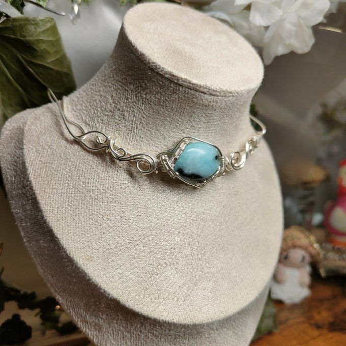 Collier Charms Hemimorphite :pierre des procrastinateurs