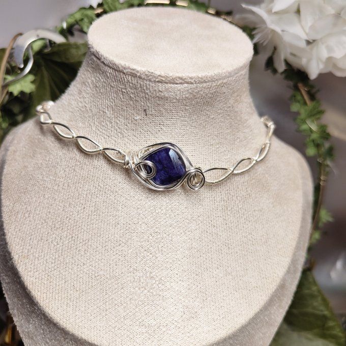 Bracelet torsade- Saphir  ✨ pierre des Oracles 