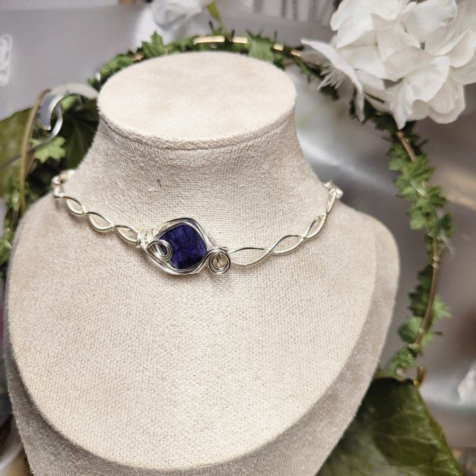 Bracelet torsade- Saphir  ✨ pierre des Oracles 