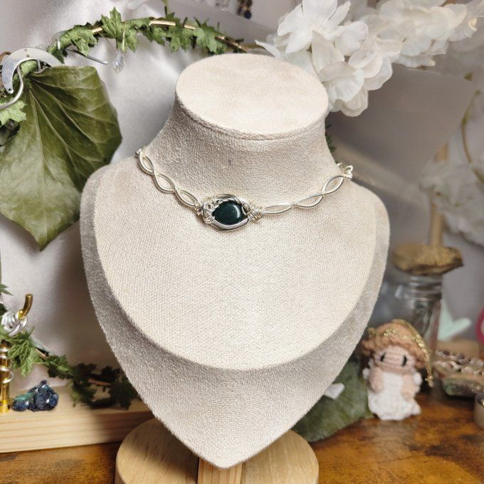Bracelet torsade -Agate mousse ✨Pierre de connexion & de renouveau ✨ 