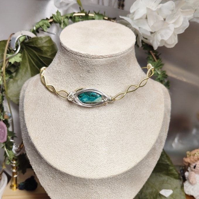 Bracelet torsade ✨ Chrysocolle Malachite : Paix, Guérison et Protection ✨ 
