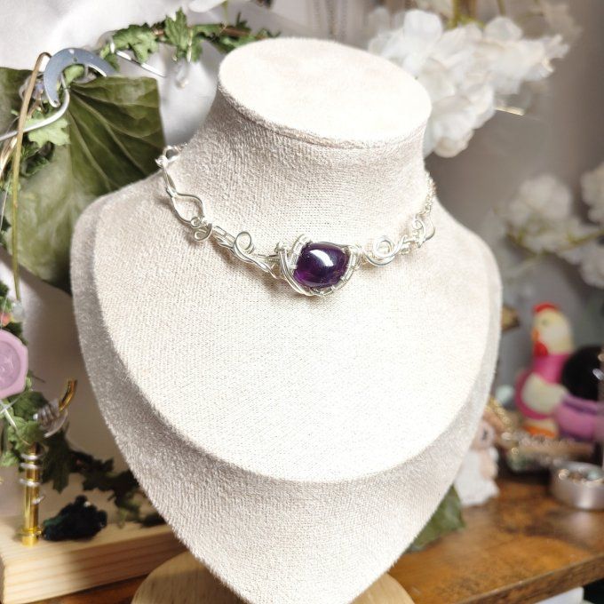 Collier Charms  Améthyste :pierre des sages ...