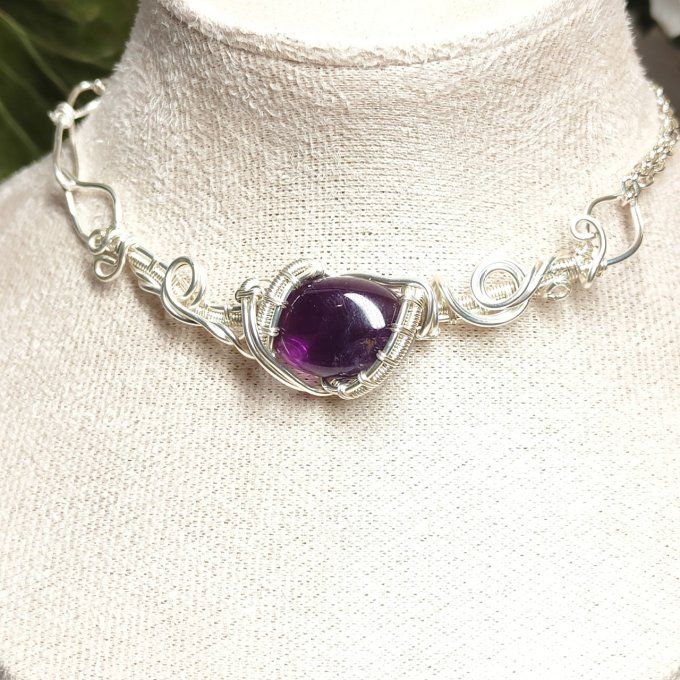 Collier Charms  Améthyste :pierre des sages ...