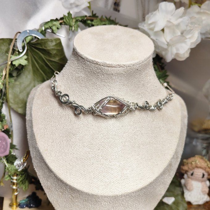 Collier Charms Ametrine, pierre céleste