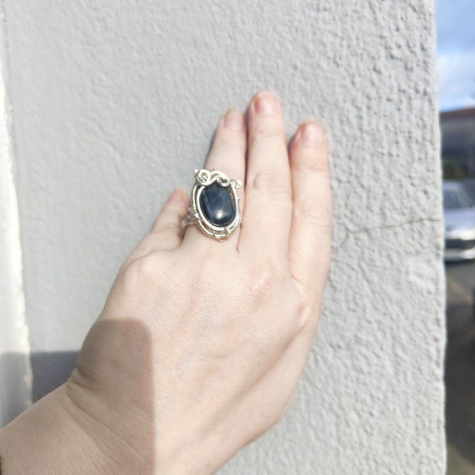 Bague ajustable -Oeil de faucon -✨clarté et vision intérieure - parpaing