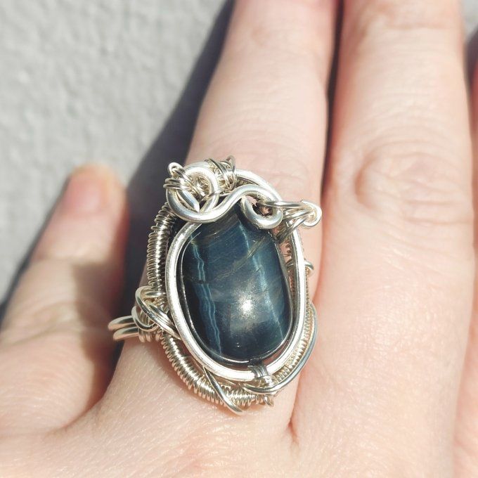 Bague ajustable -Oeil de faucon -✨clarté et vision intérieure - parpaing