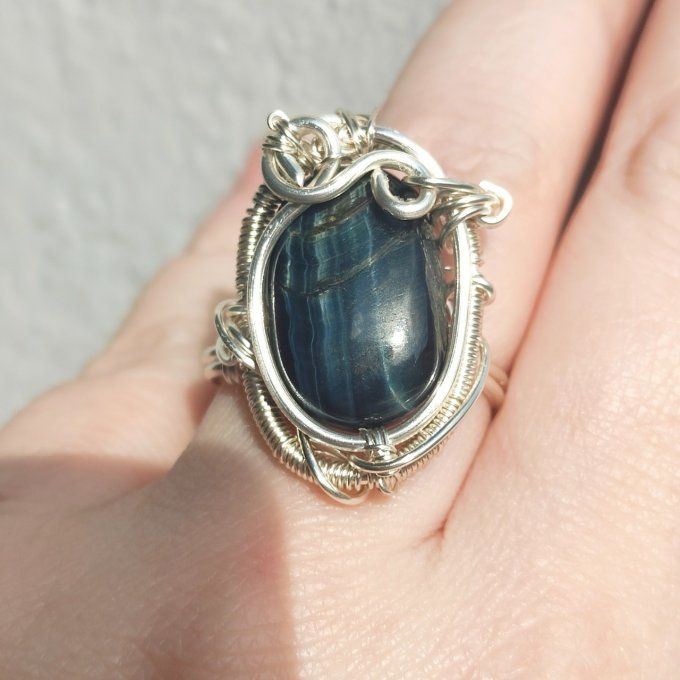 Bague ajustable -Oeil de faucon -✨clarté et vision intérieure - parpaing