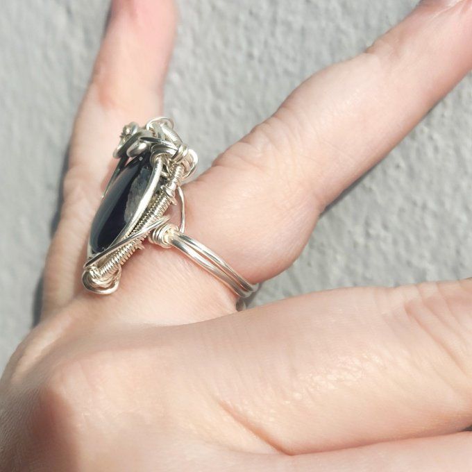 Bague ajustable -Oeil de faucon -✨clarté et vision intérieure - parpaing