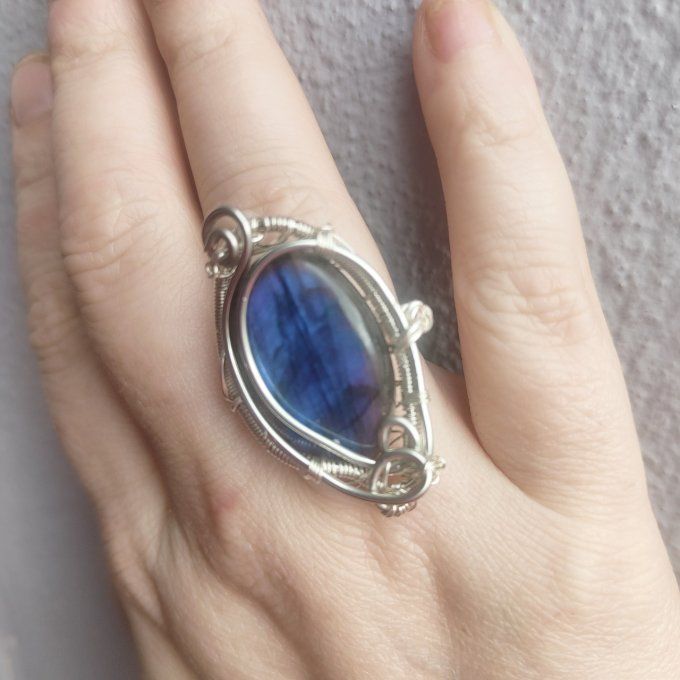 Bague Labradorite ✨ajustable  - parpaing