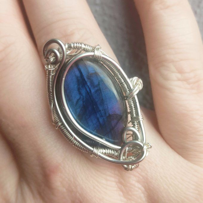 Bague Labradorite ✨ajustable  - parpaing