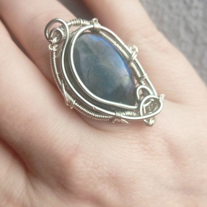 Bague Labradorite ✨ajustable  - parpaing