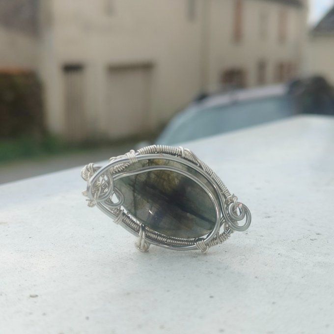 Bague Labradorite ✨ajustable  - parpaing