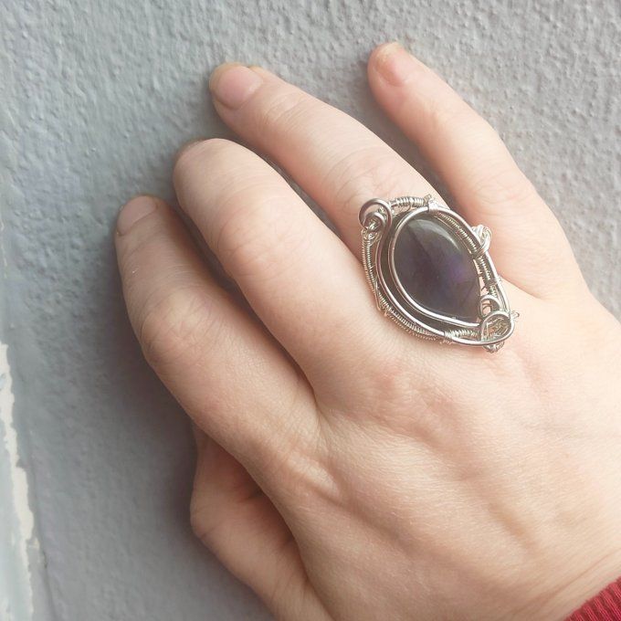 Bague Labradorite ✨ajustable  - parpaing