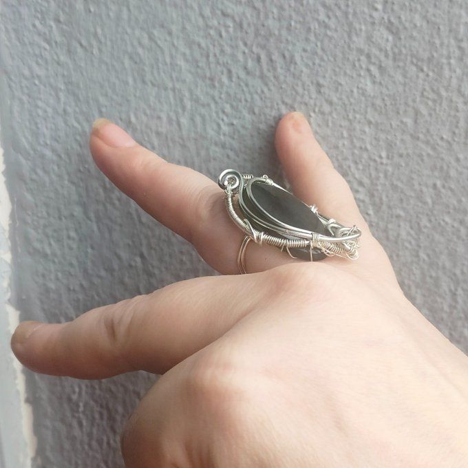 Bague Labradorite ✨ajustable  - parpaing