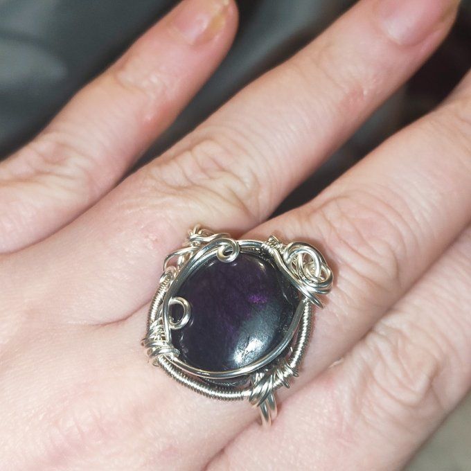  Bague parpaings✨ Purpurite ✨pierre de la liberté intérieure 