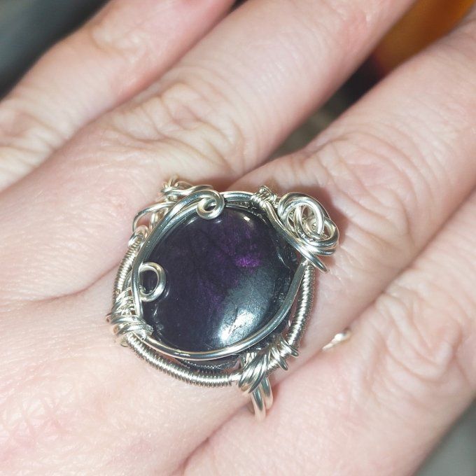  Bague parpaings✨ Purpurite ✨pierre de la liberté intérieure 