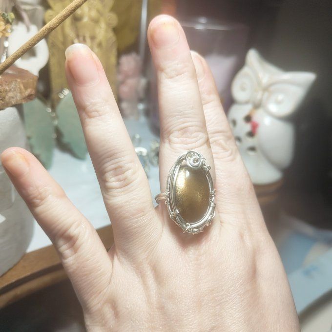 Bague parpaings ✨Pierre de soleil Lattice (heliolithe) Joie, Vitalité & Protection - visuel a venir 