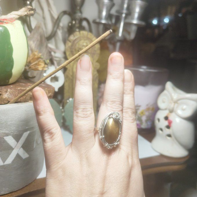 Bague parpaings ✨Pierre de soleil Lattice (heliolithe) Joie, Vitalité & Protection - visuel a venir 