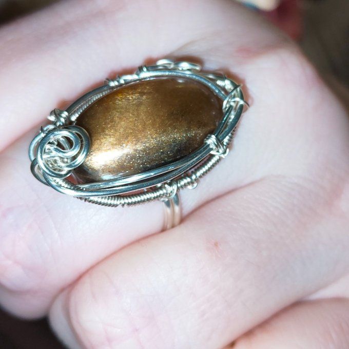 Bague parpaings ✨Pierre de soleil Lattice (heliolithe) Joie, Vitalité & Protection - visuel a venir 