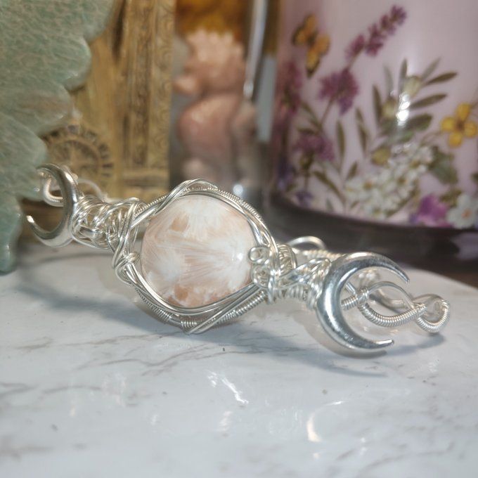 Scolecite rose✨ Bracelet torsade✨La pierre de l’amour inconditionnel et de l’harmonie intérieure   ✨