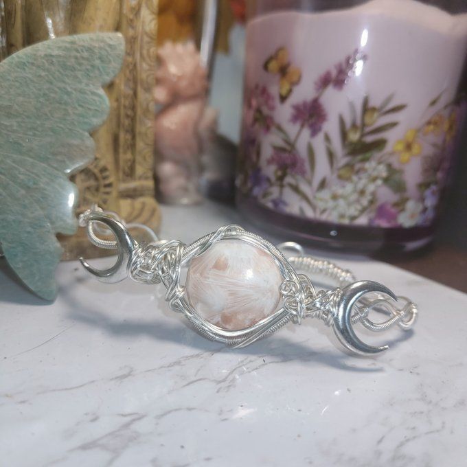 Scolecite rose✨ Bracelet torsade✨La pierre de l’amour inconditionnel et de l’harmonie intérieure   ✨