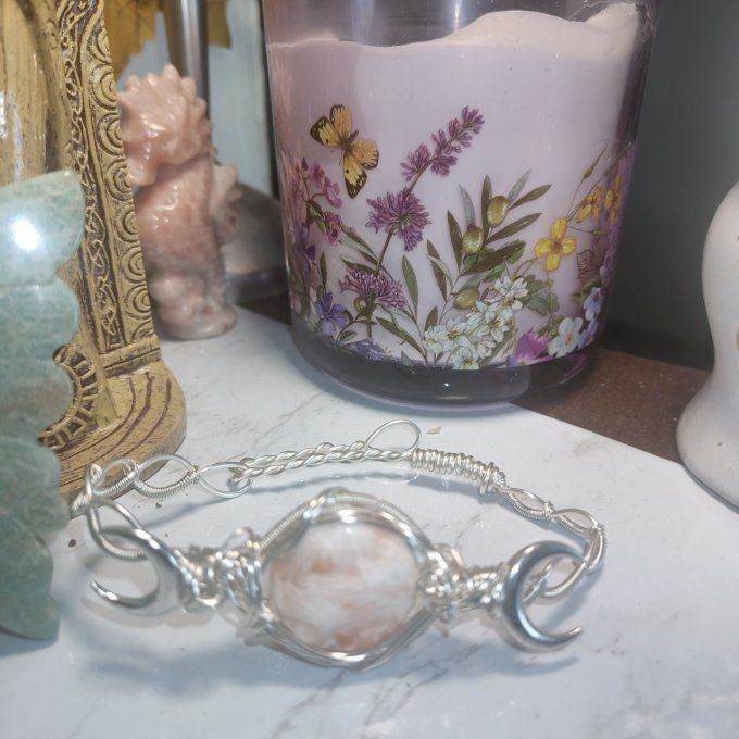 Scolecite rose✨ Bracelet torsade✨La pierre de l’amour inconditionnel et de l’harmonie intérieure   ✨