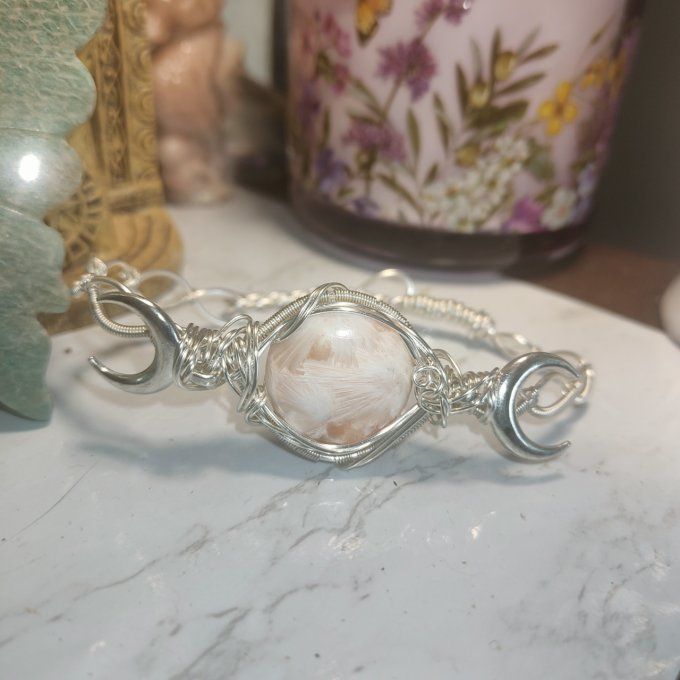 Scolecite rose✨ Bracelet torsade✨La pierre de l’amour inconditionnel et de l’harmonie intérieure   ✨