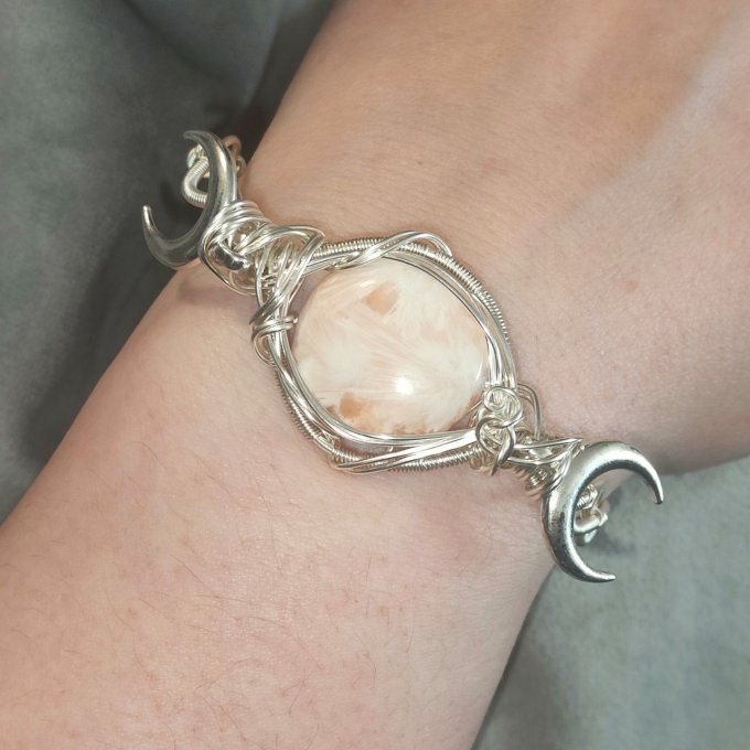 Scolecite rose✨ Bracelet torsade✨La pierre de l’amour inconditionnel et de l’harmonie intérieure   ✨