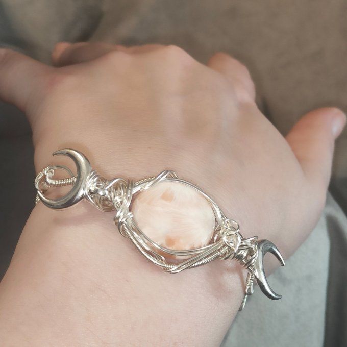 Scolecite rose✨ Bracelet torsade✨La pierre de l’amour inconditionnel et de l’harmonie intérieure   ✨