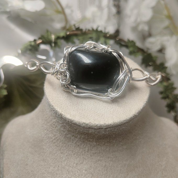 Obsidienne  Oeil Céleste et neige : Protection et Clarté Spirituelle