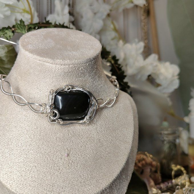 Obsidienne  Oeil Céleste et neige : Protection et Clarté Spirituelle