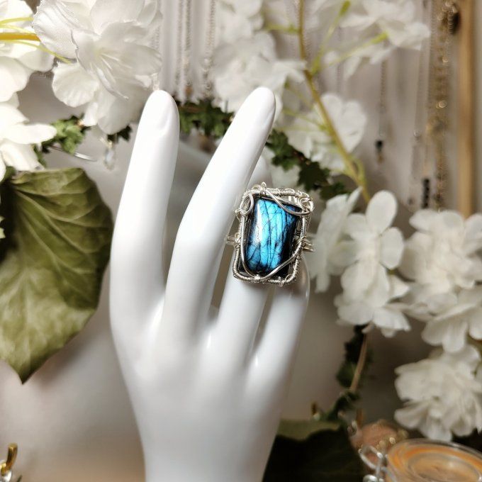 Bague Labradorite ✨ajustable  - parpaing