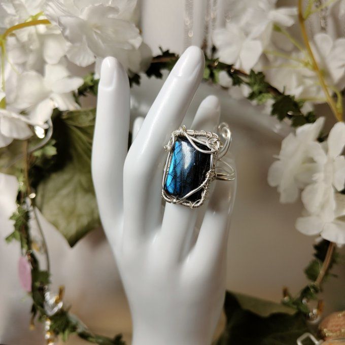 Bague Labradorite ✨ajustable  - parpaing