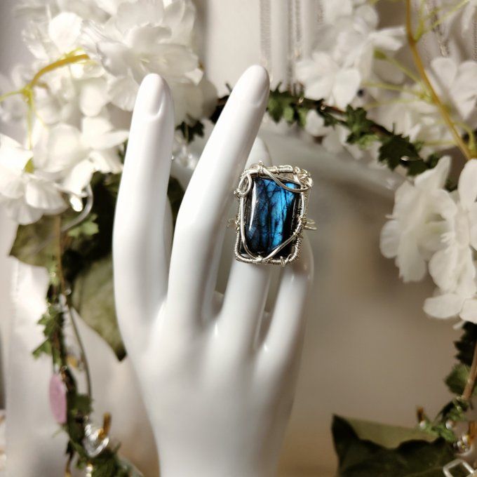 Bague Labradorite ✨ajustable  - parpaing