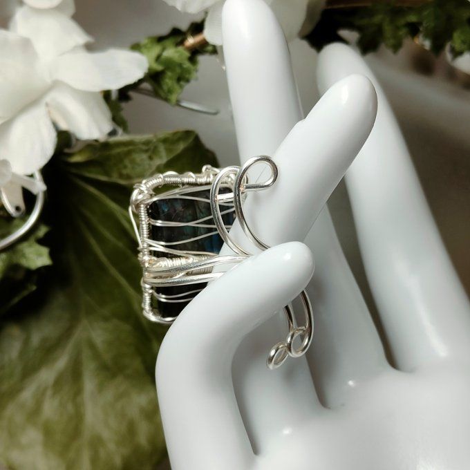 Bague Labradorite ✨ajustable  - parpaing
