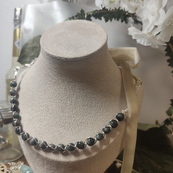 Collier modulable satin velours