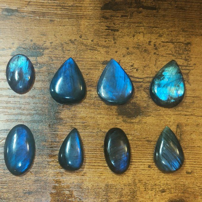 Labradorite Bleu+ crâne corbeau et serpent 